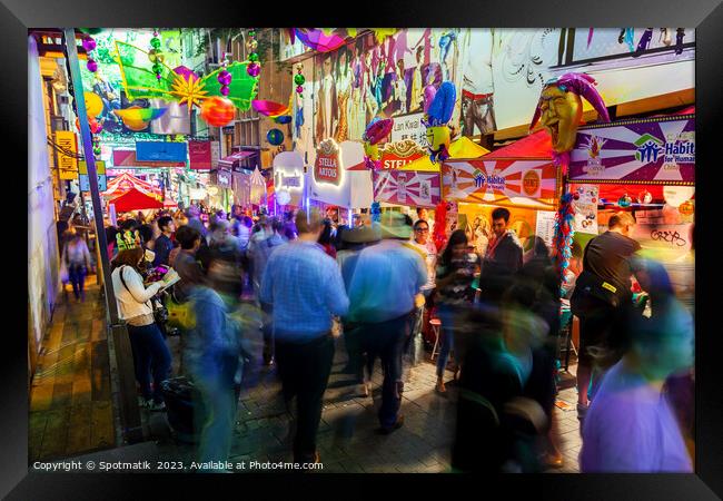 Kowloon busy market traders Hong Kong East Asia, Framed Print by Spotmatik 