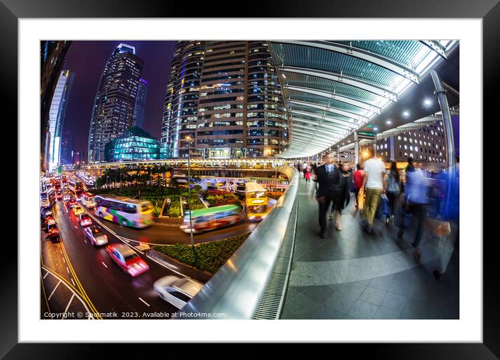 Hong Kong elevated walkway Gloucester Road Kowloon Asia Framed Mounted Print by Spotmatik 