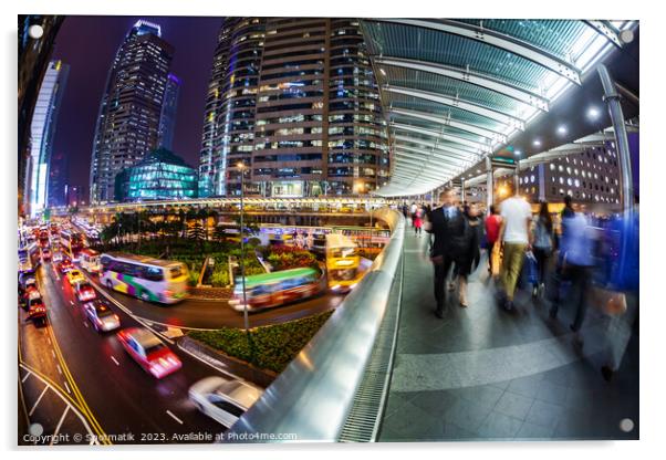 Hong Kong elevated walkway Gloucester Road Kowloon Asia Acrylic by Spotmatik 