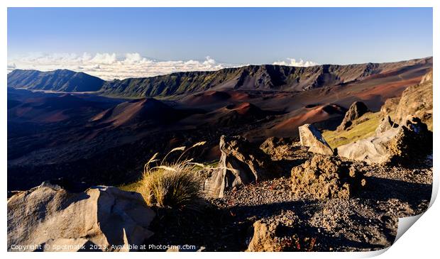Aerial view of Haleakala Volcano Maui Hawaiian archipelago  Print by Spotmatik 