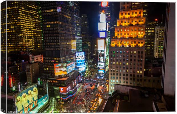 Night time Times Square Manhattan New York America Canvas Print by Spotmatik 