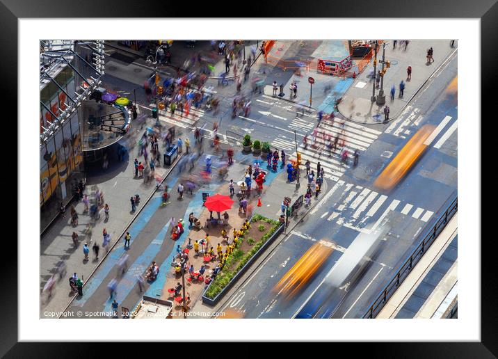 People Times Square Manhattan New York city America Framed Mounted Print by Spotmatik 