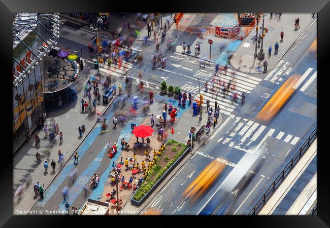 People Times Square Manhattan New York city America Framed Print by Spotmatik 