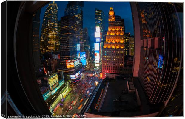 Night time Times Square Manhattan New York America Canvas Print by Spotmatik 