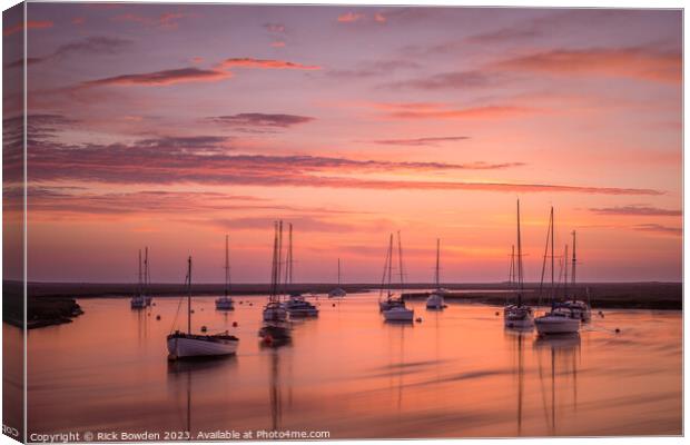 Captivating Red Sunrise over Wells Harbor Canvas Print by Rick Bowden