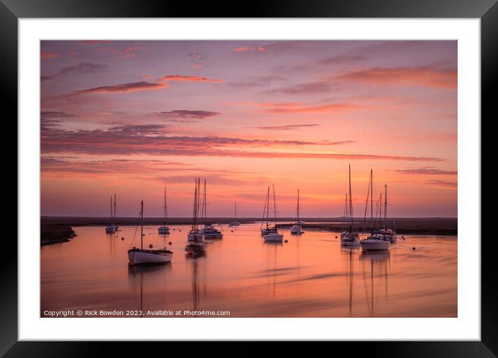 Captivating Red Sunrise over Wells Harbor Framed Mounted Print by Rick Bowden