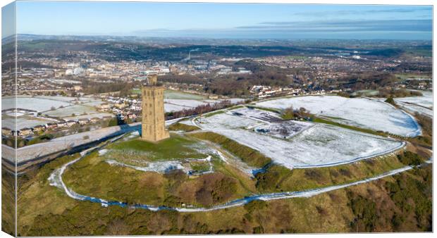 Castle Hill Huddersfield Views Canvas Print by Apollo Aerial Photography