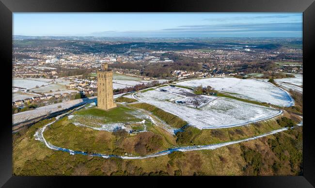 Castle Hill Huddersfield Views Framed Print by Apollo Aerial Photography