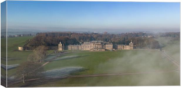Wentworth Woodhouse In The Mist Canvas Print by Apollo Aerial Photography