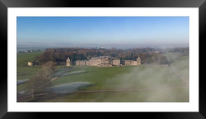 Wentworth Woodhouse In The Mist Framed Mounted Print by Apollo Aerial Photography
