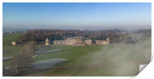 Wentworth Woodhouse In The Mist Print by Apollo Aerial Photography