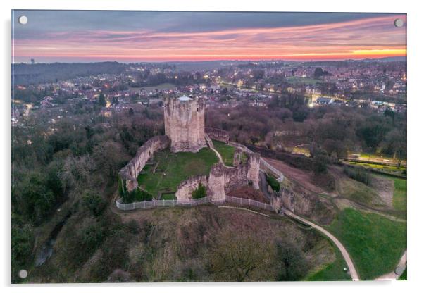Conisbrough Castle Sunrise Acrylic by Apollo Aerial Photography