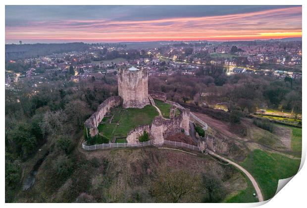 Conisbrough Castle Sunrise Print by Apollo Aerial Photography