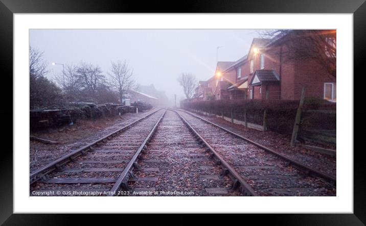 Enchanting Misty Train Tracks Framed Mounted Print by GJS Photography Artist