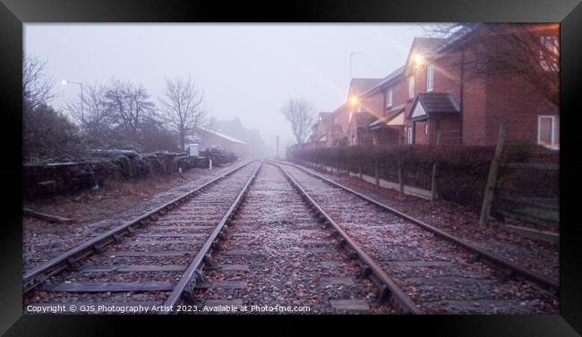 Enchanting Misty Train Tracks Framed Print by GJS Photography Artist