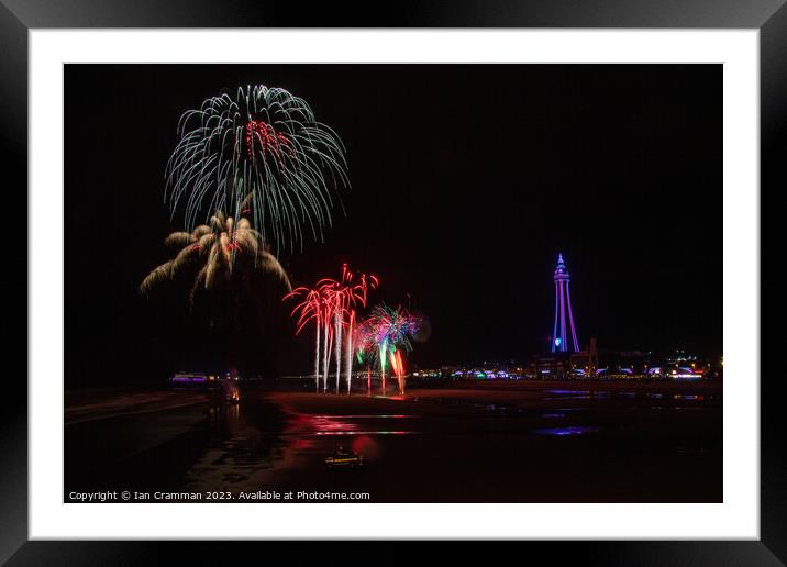 Fireworks over Blackpool Framed Mounted Print by Ian Cramman