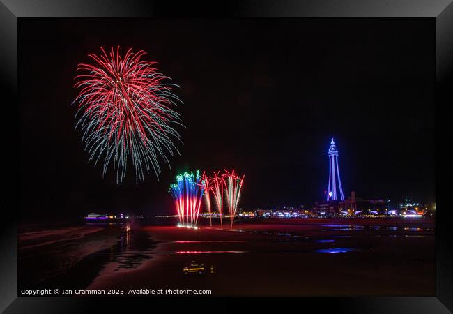 Fireworks over Blackpool Framed Print by Ian Cramman