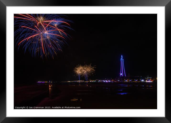 Fireworks over Blackpool Framed Mounted Print by Ian Cramman