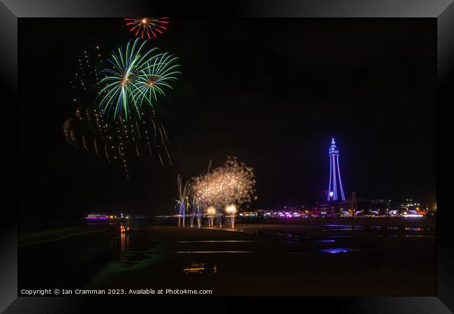 Fireworks over Blackpool Framed Print by Ian Cramman