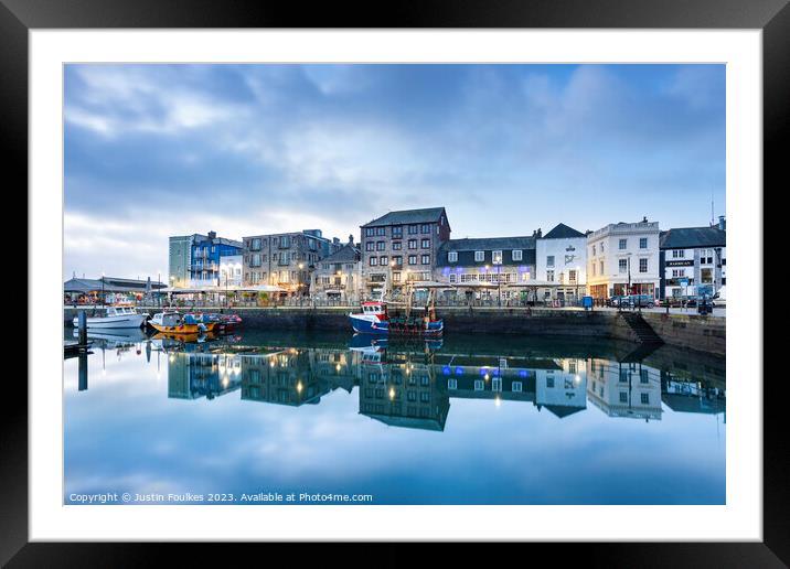 Barbican reflections, Plymouth, Devon Framed Mounted Print by Justin Foulkes