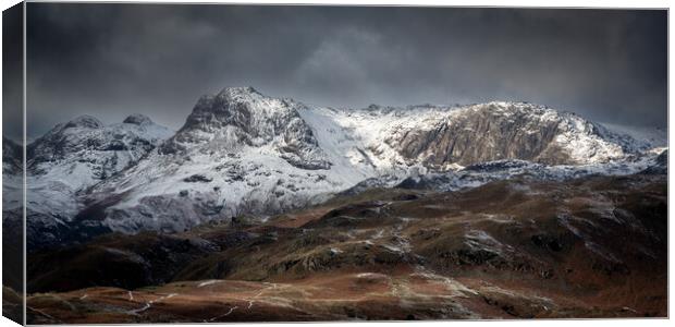 The Langdale Pikes Canvas Print by Simon Wrigglesworth