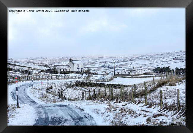 Winter Road, Harwood-in-Teesdale, County Durham, UK Framed Print by David Forster