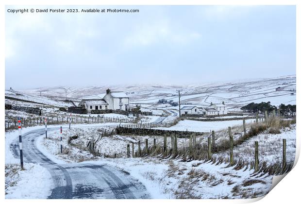 Winter Road, Harwood-in-Teesdale, County Durham, UK Print by David Forster
