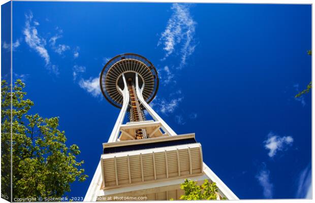 Seattle Space Needle tower and observation deck USA Canvas Print by Spotmatik 