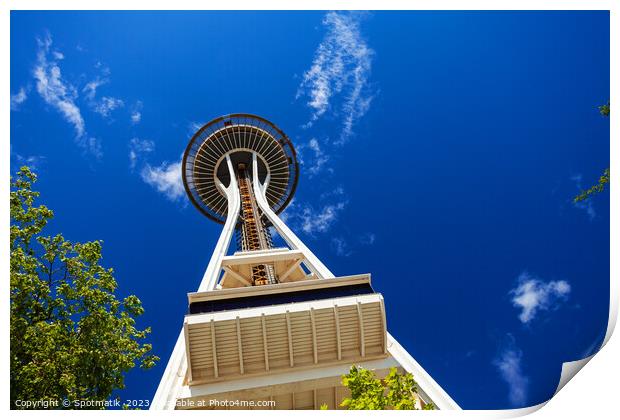 Seattle Space Needle tower and observation deck USA Print by Spotmatik 