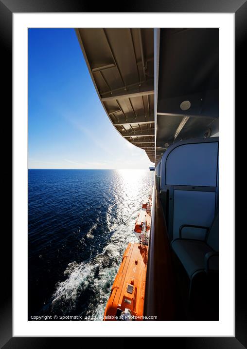 View from Cruise Ship at sunset Norway Scandinavia  Framed Mounted Print by Spotmatik 
