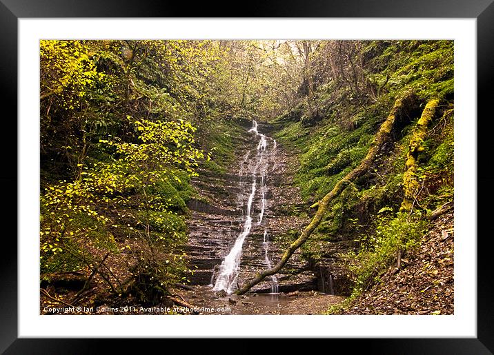 Radnor Forest Waterfall Framed Mounted Print by Ian Collins