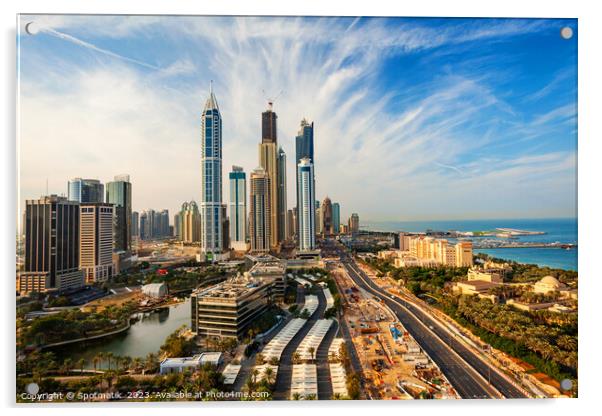 UAE Dubai Sheikh Zayed road skyscrapers offices condominiums  Acrylic by Spotmatik 
