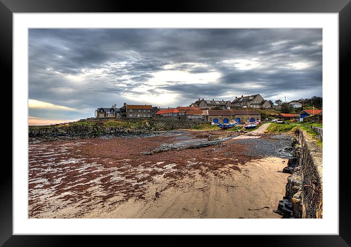 Craster Harbour Framed Mounted Print by Kevin Tate