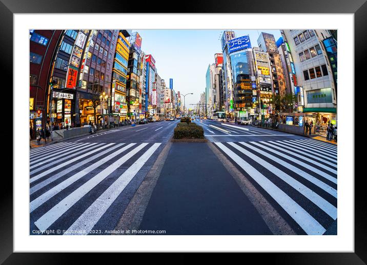 Tokyo Japan Ginza Shibuya district crosswalk Framed Mounted Print by Spotmatik 