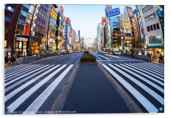 Tokyo Japan Ginza Shibuya district crosswalk Acrylic by Spotmatik 