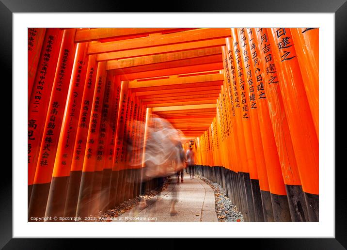 Japan Buddhist temple Torii gates Taisha sacred sh Framed Mounted Print by Spotmatik 