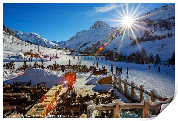 Ski resort France Alps sport winter outdoors  Print by Spotmatik 