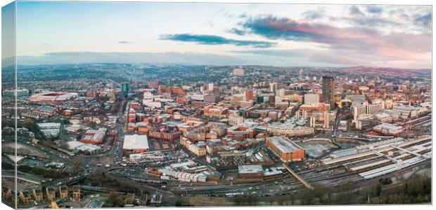 Sheffield Skyline Sunrise Canvas Print by Apollo Aerial Photography