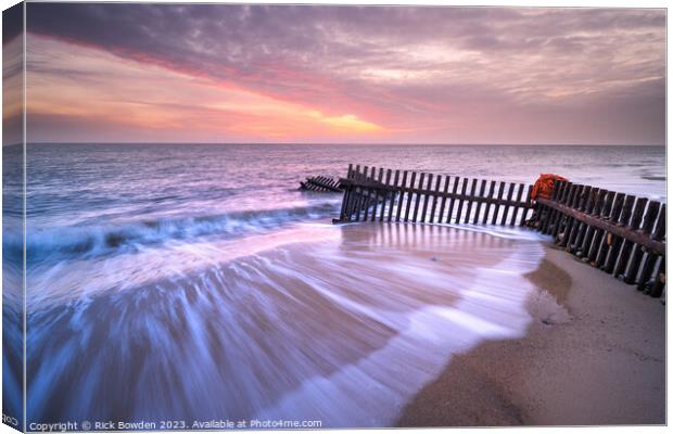 Caister Sunrise A Golden Promise Canvas Print by Rick Bowden