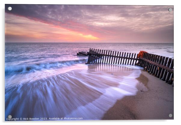 Caister Sunrise A Golden Promise Acrylic by Rick Bowden