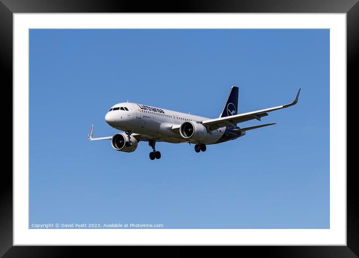 Lufthansa A320-271N        Framed Mounted Print by David Pyatt