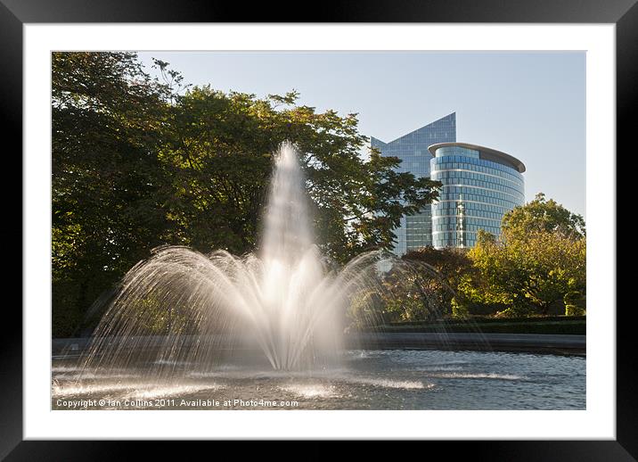 Brussels Fountain Framed Mounted Print by Ian Collins