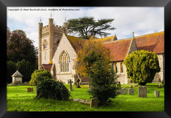 Hambleden Village Church Buckinghamshire England Framed Print by Pearl Bucknall
