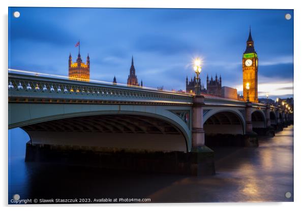 London Nights Acrylic by Slawek Staszczuk