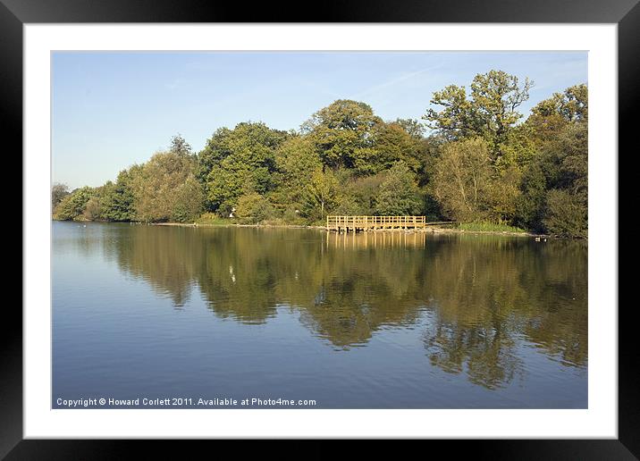 Early Autumn Reflection Framed Mounted Print by Howard Corlett