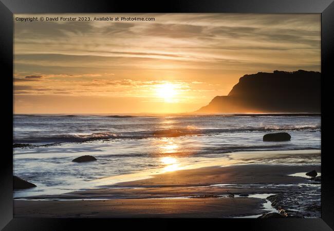 The View South East over Robin Hood’s Bay, Yorkshire, UK Framed Print by David Forster