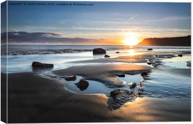 The View South East over Robin Hood’s Bay, Yorkshire, UK Canvas Print by David Forster