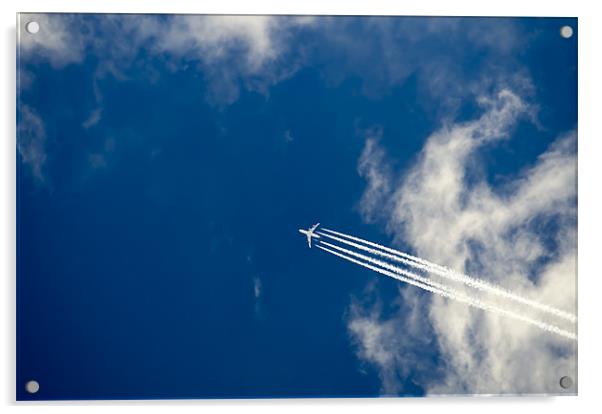 Airliner passing  overhead Acrylic by Gary Eason