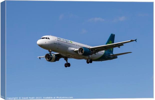 Aer Lingus Airbus A320-214      Canvas Print by David Pyatt