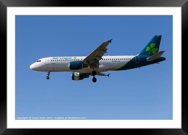 Aer Lingus Airbus A320-214        Framed Mounted Print by David Pyatt